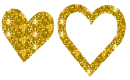 gold hearts