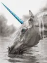 unicorn drinking water