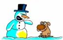 funny yellow christmas snowman