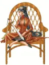 Wicker chair with wife