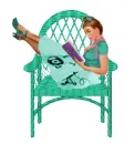 Wicker chair with wife