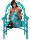 Wicker chair with wife