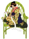 Wicker chair with wife
