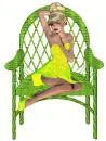 Wicker chair with wife