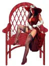 Wicker chair with wife