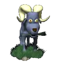 ram eating grass