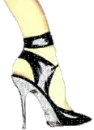 glitter high heeled shoe