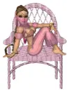 Wicker chair with wife