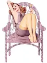 Wicker chair with wife