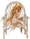 Wicker chair with wife