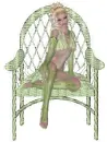 Wicker chair with wife