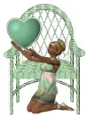 Wicker chair with wife