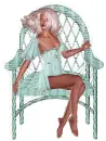Wicker chair with wife