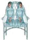 Wicker chair with wife