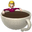 woman relaxing in coffee