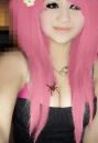scene girl with pink hair