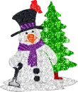 snowman and tree