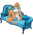 Woman on sofa