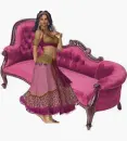 Woman on sofa