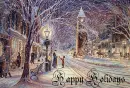 victorian snow scene happy holidays