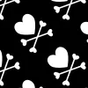 b & w heartskull