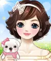 gerl with puppy