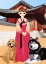  girl and dog