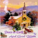 Peace on Earth Christmas scene. 
