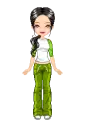 Doll - green/white
