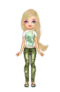 Doll - green/white