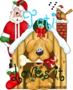 Christmas Santa & Dog-Toti Loves it