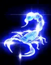 neon blue electric scorpian
