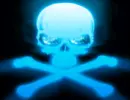 glow blue skull