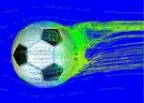 Flying soccer ball