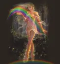 glittered rainbow fairy