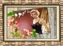 marilyn monroe,wood,flowers