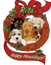 Christmas Dogs - Happy Howlidays Puppies - Rita