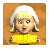pilgrim girl eating corn
