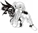Black&White Anime Girl 2