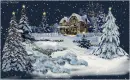 christmas house snowing