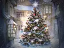 christmas tree outside houses