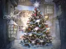 aletha christmas house with tree