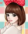 cute girl with red bow