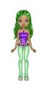 doll - green purple