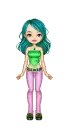 doll - green purple