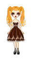 Blonde Goth Girl in a Party Dress