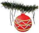 christmas ornament and pine branches