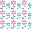 pink and blue flowers