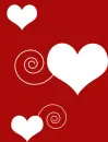 white hearts with curls