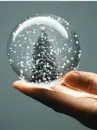 christmas tree in a snowglobe